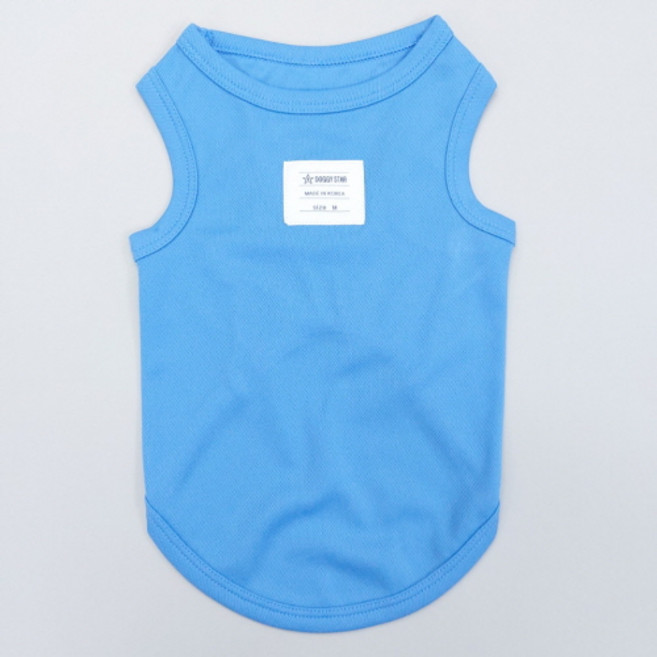 도기스타 강아지 여름 쿨조끼 소형 중형 대형견옷, 블루, 1개
