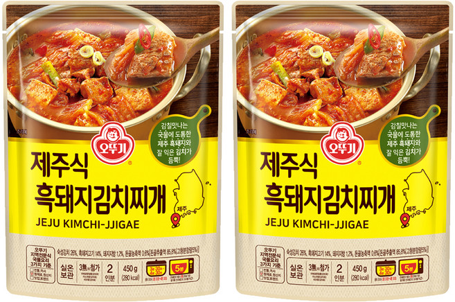 오뚜기 제주식 흑돼지 김치찌개, 450g, 2개