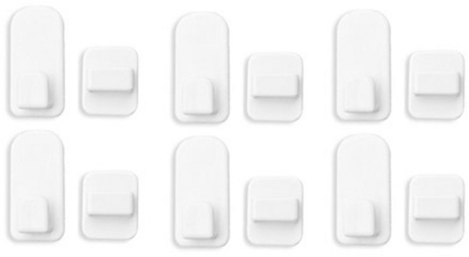 해강코퍼레이션 접착식 리모컨 거치대 2종 세트, 화이트, 3세트