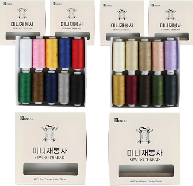 유니크타임 미니재봉사 실 세트, A Type + B Type, 3세트