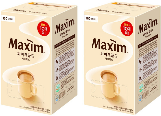 맥심 화이트 골드 커피믹스, 11.7g, 160개입, 2개