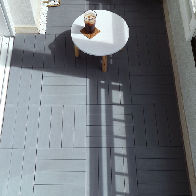 생활업글연구소 원목 무늬 조립식 데크타일, 애쉬그레이, 18개