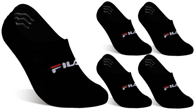 휠라 시그니처 페이크 삭스 5켤레, 블랙, 1세트