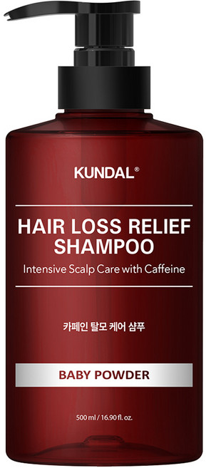 Kundal 昆黛爾 咖啡因強健髮根洗髮乳 嬰兒爽身粉香, 500ml, 1個