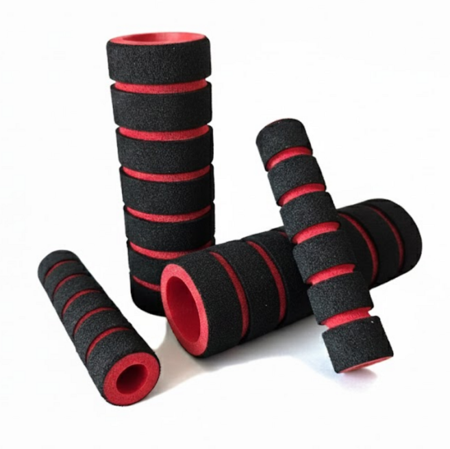 가주가샵 자전거 컬러 핸들그립 2종 x 2p 세트, 레드, 1세트