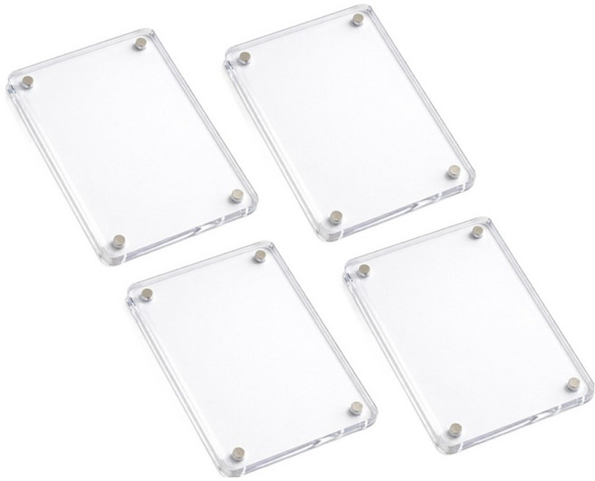 이음바이 아크릴 자석액자, 4개, 투명