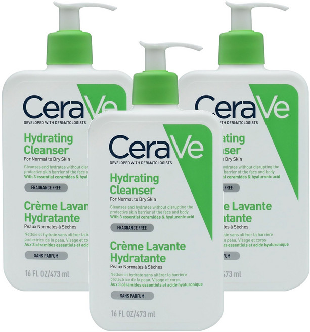 CeraVe 適樂膚 輕柔保濕潔膚露, 473ml, 3瓶