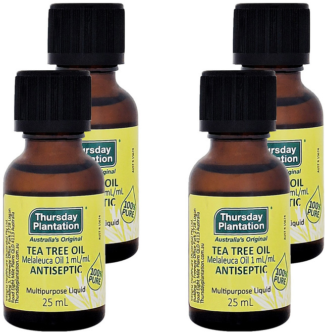 Thursday Plantation 星期四農莊 茶樹精油100%, 25ml, 4瓶