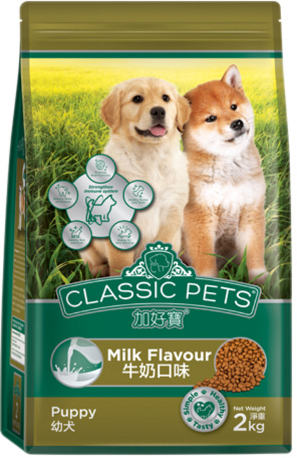 클래식펫츠 퍼피 강아지 컴패니언 건식사료, 우유, 2kg, 1개