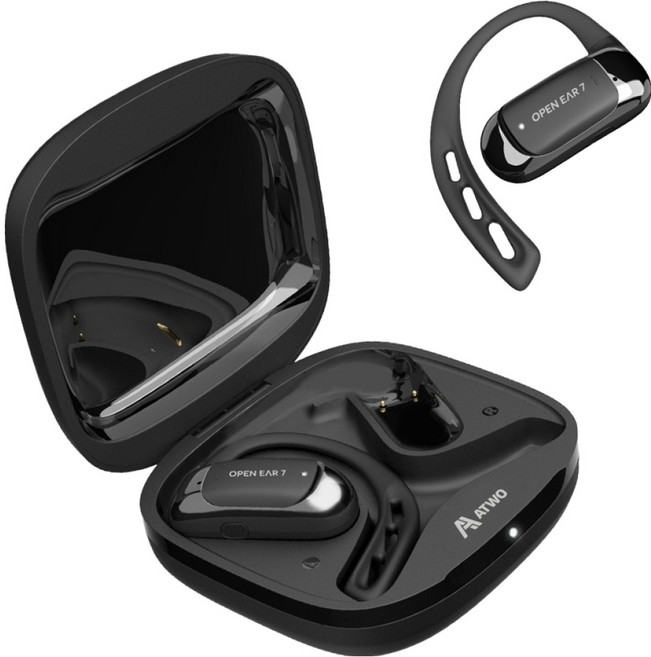 에이투 오픈이어7 오픈형 무선 블루투스 이어폰 ATWO OPENEAR 7 미드나잇 블랙 12시간 방수가능