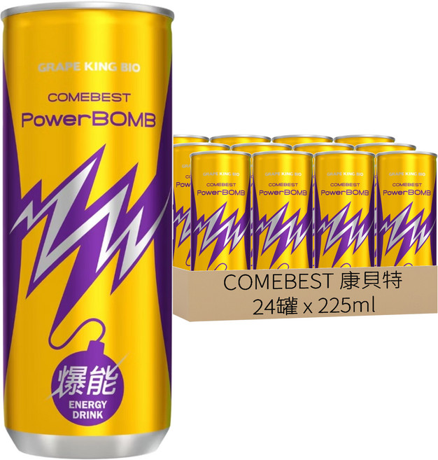 COMEBEST 康貝特 PowerBOMB爆能能量飲料, 225ml, 24罐