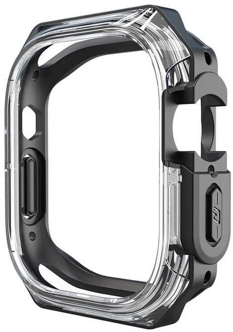 스페이스쉴드 스마트워치 TPU PC 러기드 핏 범퍼 케이스 49mm, 블랙, 1개