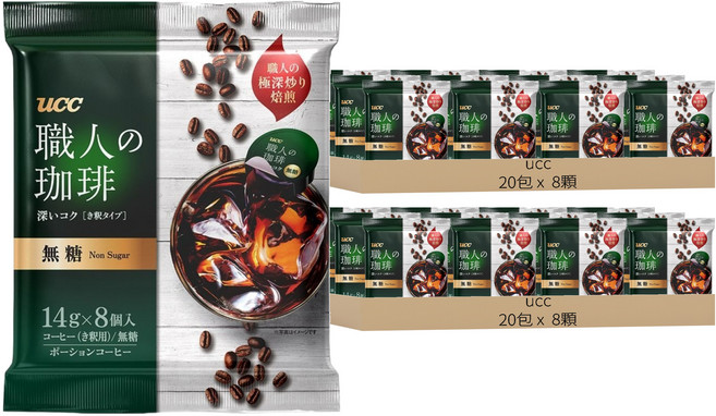 ucc 職人珈琲濃縮球 無糖 511202, 14g, 8顆, 40包
