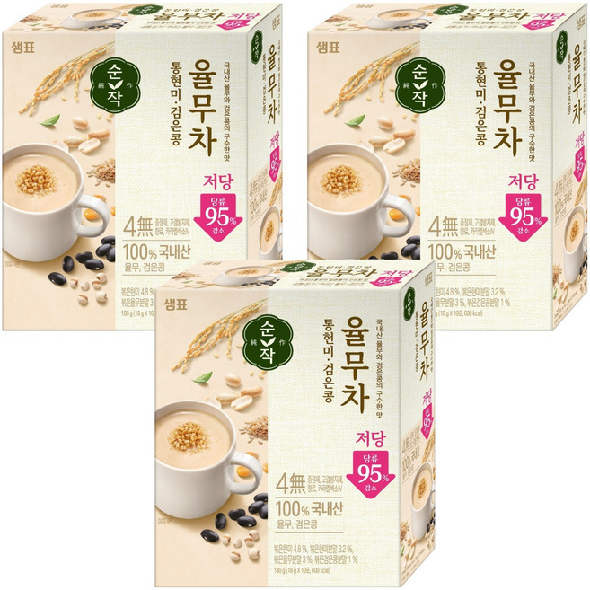 순작 통현미 검은콩 저당 율무차, 18g, 10개입, 3개