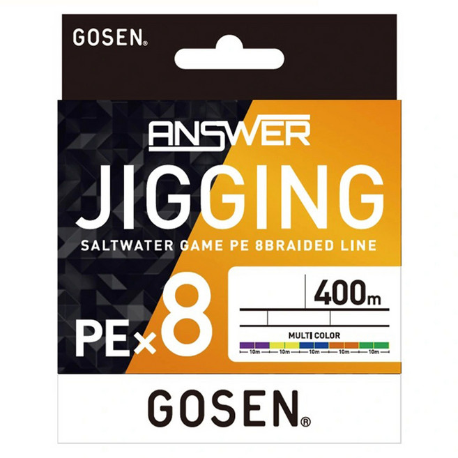 GOSEN ANSWER JIGGING PEX8 海水釣魚8編織線 多色, 400m, 1個