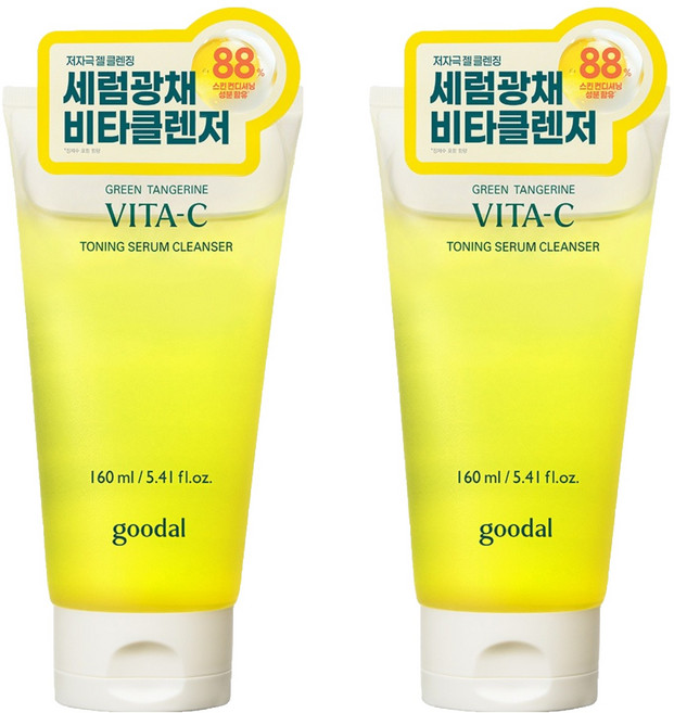 구달 청귤 비타C 토닝 세럼 클렌저, 2개, 160ml