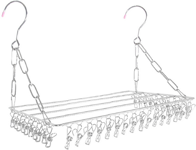 AXIS 艾克思 多功能靠壁式不鏽鋼方形附桿曬衣架 36夾