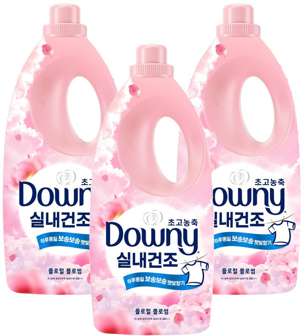 다우니 엑스퍼트 실내건조 초고농축 섬유유연제 플로럴 프레시 본품, 2L, 3개