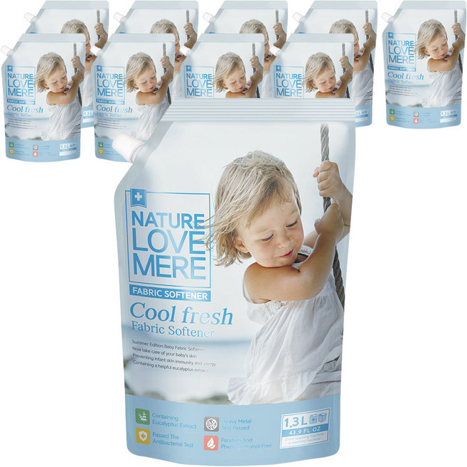 네이쳐러브메레 쿨프레쉬 섬유유연제 리필형, 1.3L, 1개입, 10개