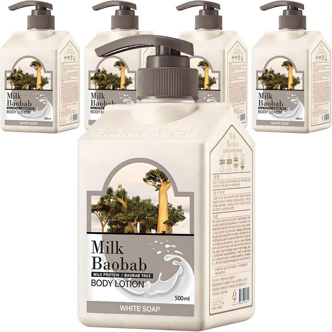 밀크바오밥 바디로션 화이트솝향, 500ml, 5개