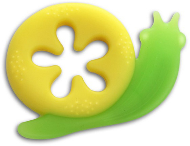 西松屋 咬牙固齒玩具, 固齒器, QQ蝸牛 黃色 + 綠色, 1個