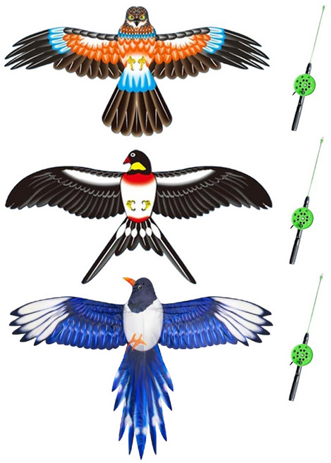 생활의지혜 낚시대 연날리기 까치 독수리 제비, 3세트