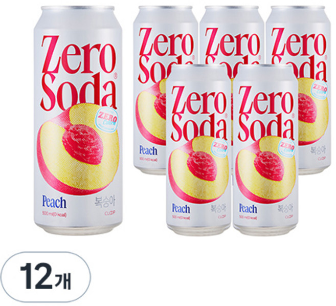 클룹 제로소다 복숭아, 500ml, 12개