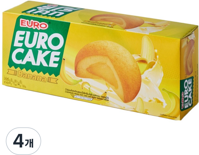 泰國 EURO 香草奶油香蕉蛋糕, 144g, 4個