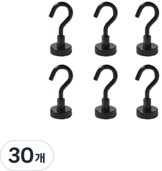 타공판닷컴 자석후크 S, 블랙, 30개