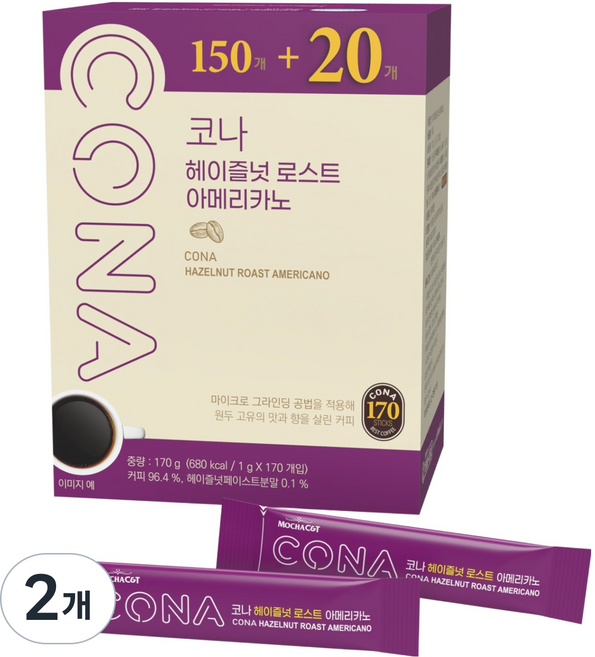 CONA 헤이즐넛 로스트 아메리카노, 1g, 2개, 170개입