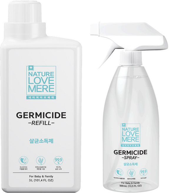 네이쳐러브메레 뿌리는 살균소독제 리필용 3L + 소독제 500ml, 1세트