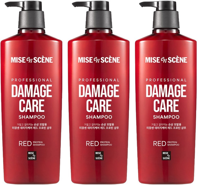 미쟝센 데미지 케어 로즈프로틴 샴푸, 680ml, 3개
