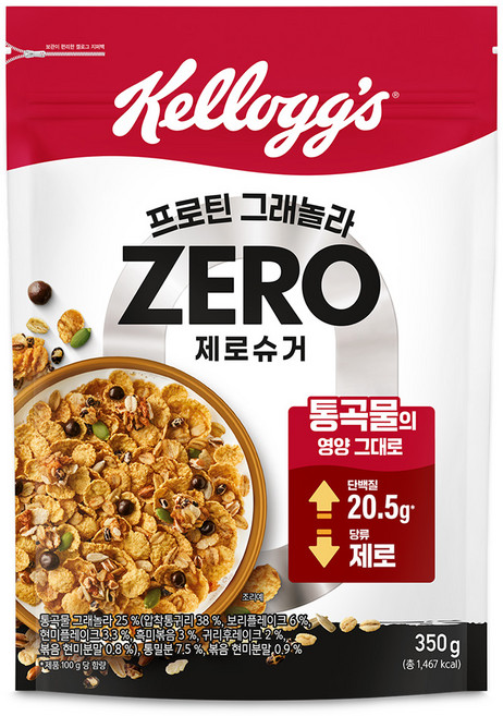켈로그 프로틴 그래놀라 제로슈거, 350g, 1개