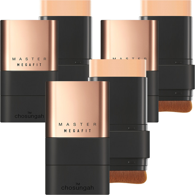 chosungah tm Mega Fit 持久貼合粉底棒 大師版 SPF50+ PA++++ 16g, 02 SAND BEIGE, 3個