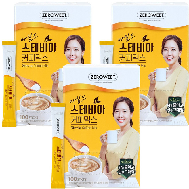 스테비아스위트 마일드 커피믹스, 9.6g, 100개입, 3개