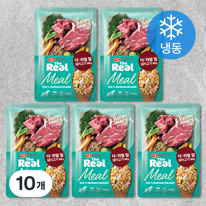 하림펫푸드 전연령 강아지 더리얼 밀 냉동 화식사료, 돼지, 60g, 10개