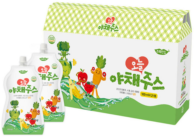 초록한입 생생 오늘야채주스, 100ml, 21개