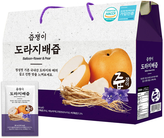 즙쟁이 도라지 배즙, 2.4L, 1개