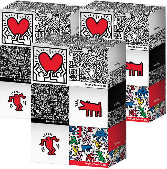 한예지 키스해링 오리지널 미용티슈 2겹, 230매, 36개