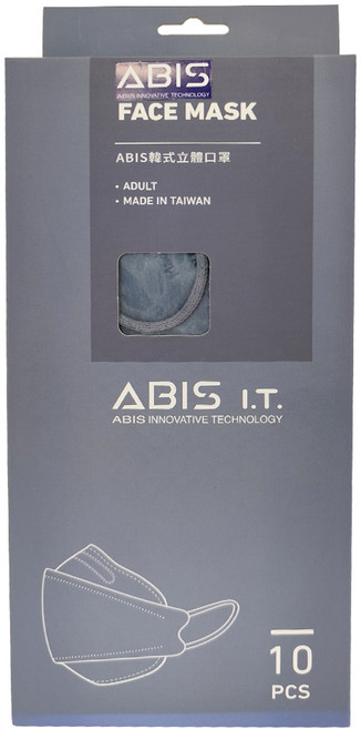ABIS 韓式立體醫用口罩 小臉 大童 19 x 7.5cm, 10片, 1盒, 胭霧藍