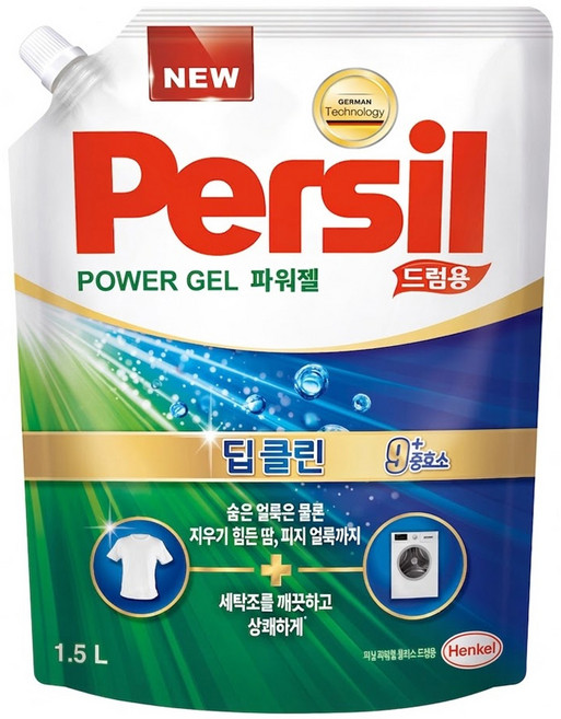 Persil 寶瀅 韓國原裝進口 強效淨垢 滾桶洗衣機專用洗衣精補充包, 1.5L, 1包