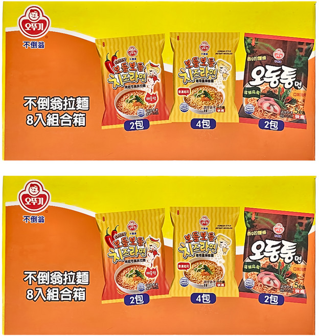 OTOKI 不倒翁 海鮮風味烏龍拉麵120g 2包 + 起司風味拉麵111g 4包 + 辣起司風味拉麵111g 2包, 16包