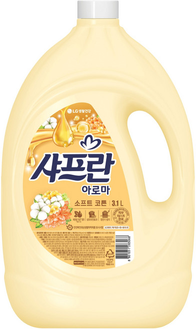 샤프란 아로마 에이 섬유유연제 소프트 코튼 본품, 3.1L, 1개입, 1개