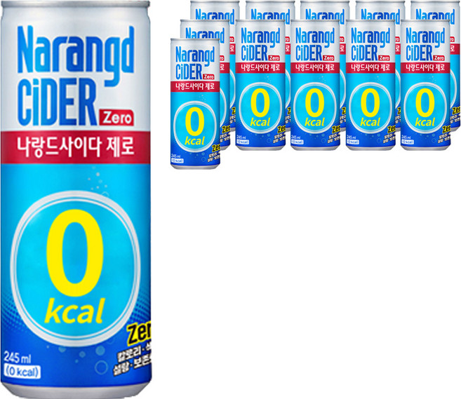 나랑드사이다 제로, 245ml, 12개