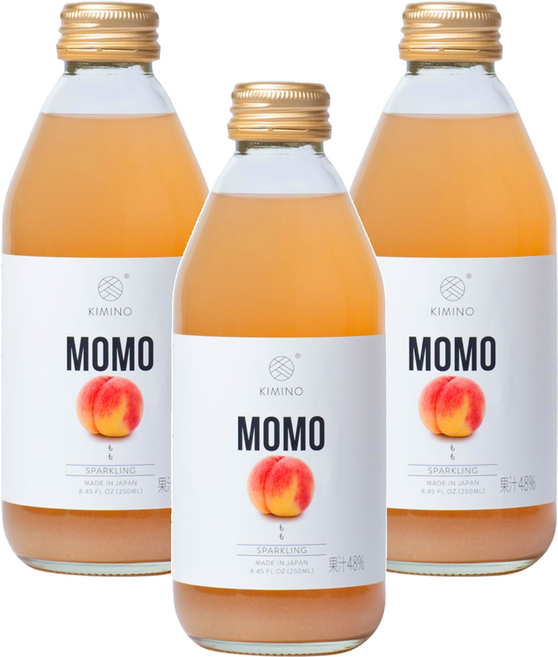 KIMINO 山梨白桃氣泡果汁飲, 250ml, 3個