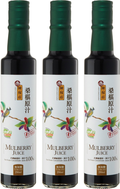 陳稼莊 桑椹原汁 無糖, 250ml, 3瓶