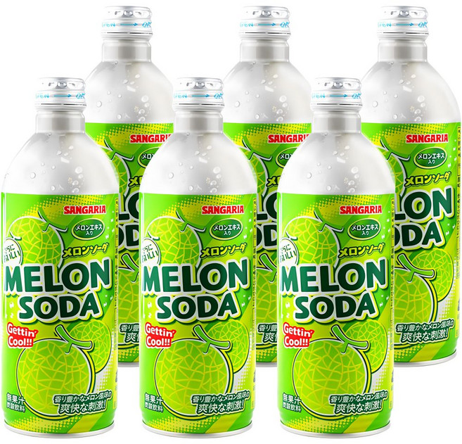 산가리아 멜론 소다 음료, 500ml, 6개