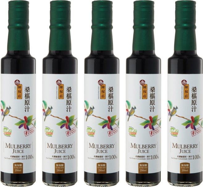 陳稼莊 桑椹原汁 無糖, 250ml, 5瓶
