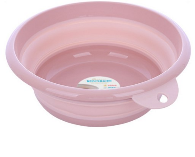윈프라이스 접이식 다용도 대야 대형, 핑크, 1개