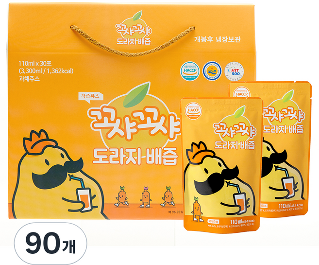 꼬샤꼬샤 도라지 배즙, 110ml, 90개